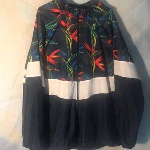 Blue floral windbreaker